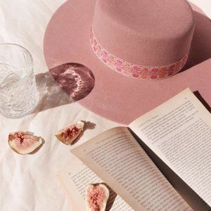 Lack Of Color Sierra Rose Full Brim Pink Wool Hat